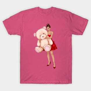 african woman teddy bear art T-Shirt